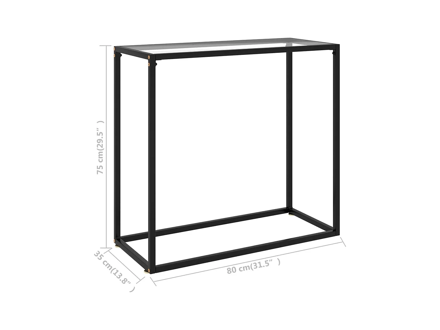 Table console Transparent 80x35x75 cm Verre trempé