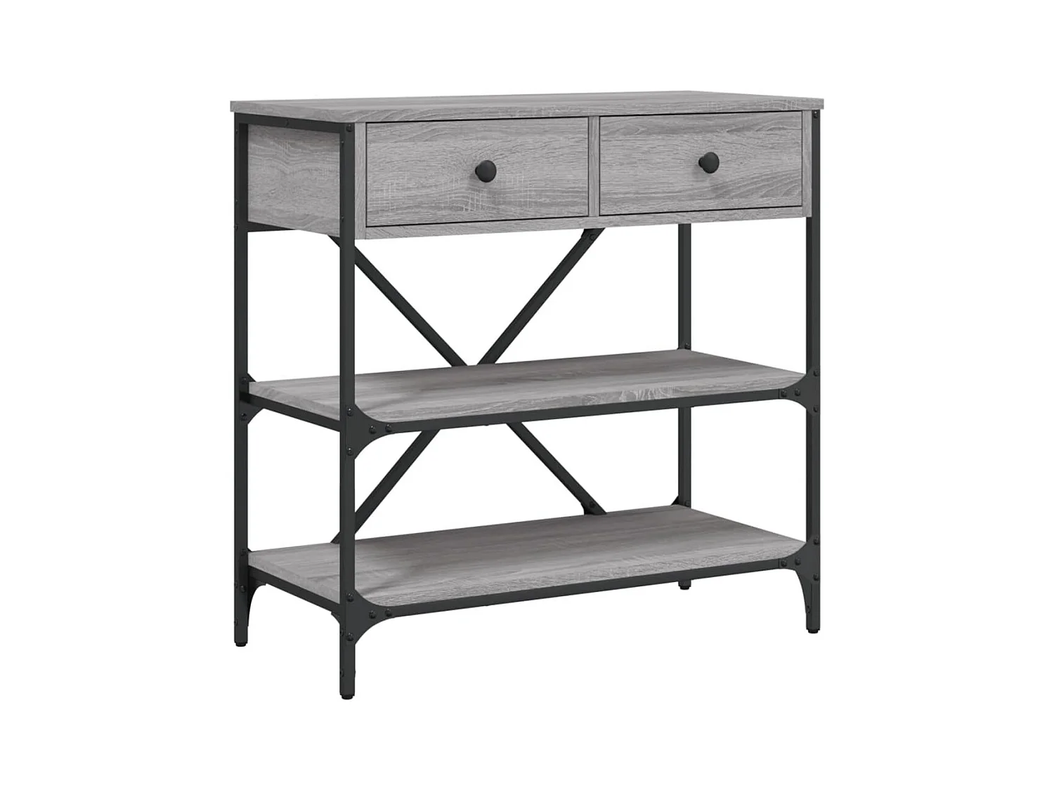 Sonoma grijze consoletafel 75x34,5x75 cm bewerkt hout