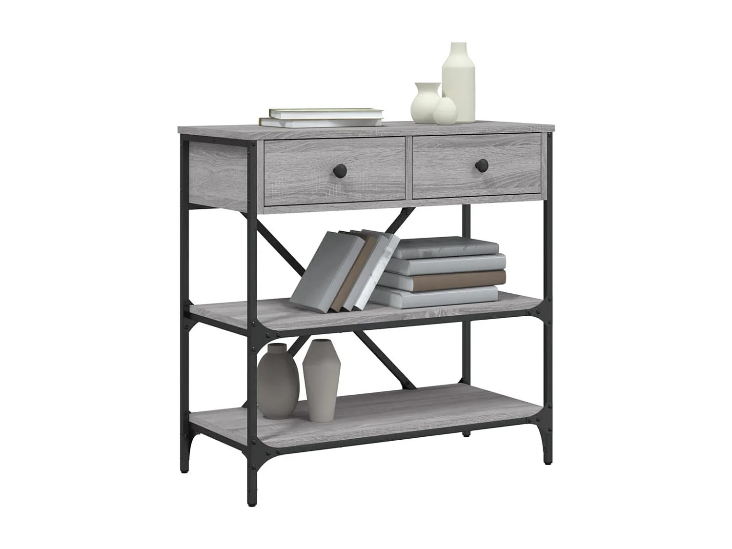 Table console sonoma gris 75x34,5x75 cm bois d'ingénierie