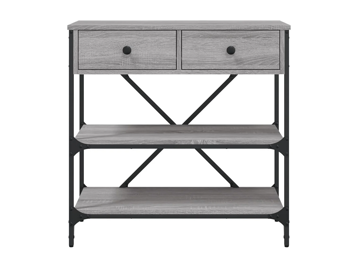 Table console sonoma gris 75x34,5x75 cm bois d'ingénierie