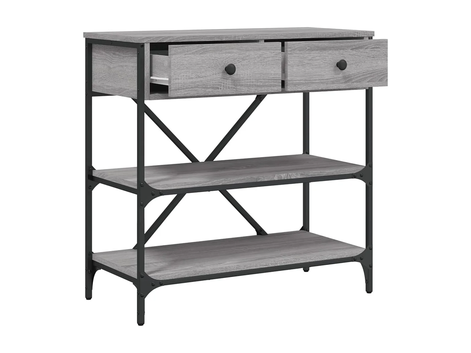 Table console sonoma gris 75x34,5x75 cm bois d'ingénierie