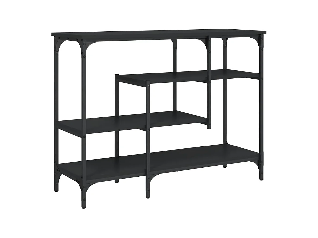 Consoletafel met planken zwart 100x35x75 cm