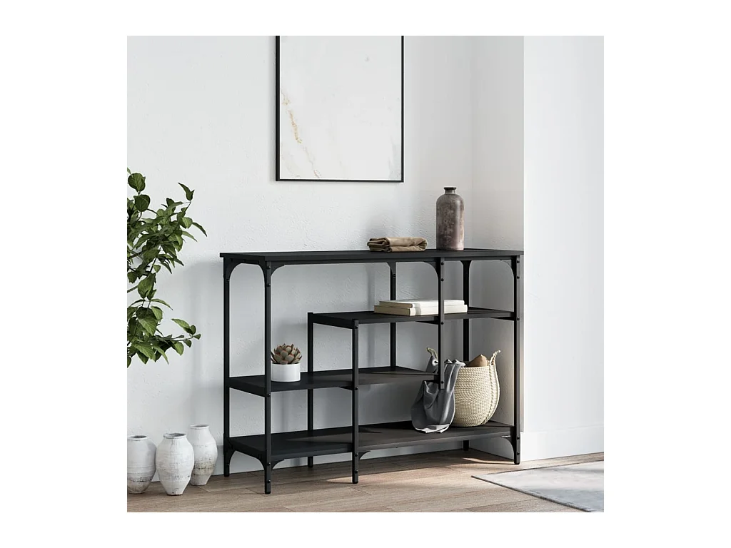 Consoletafel met planken zwart 100x35x75 cm