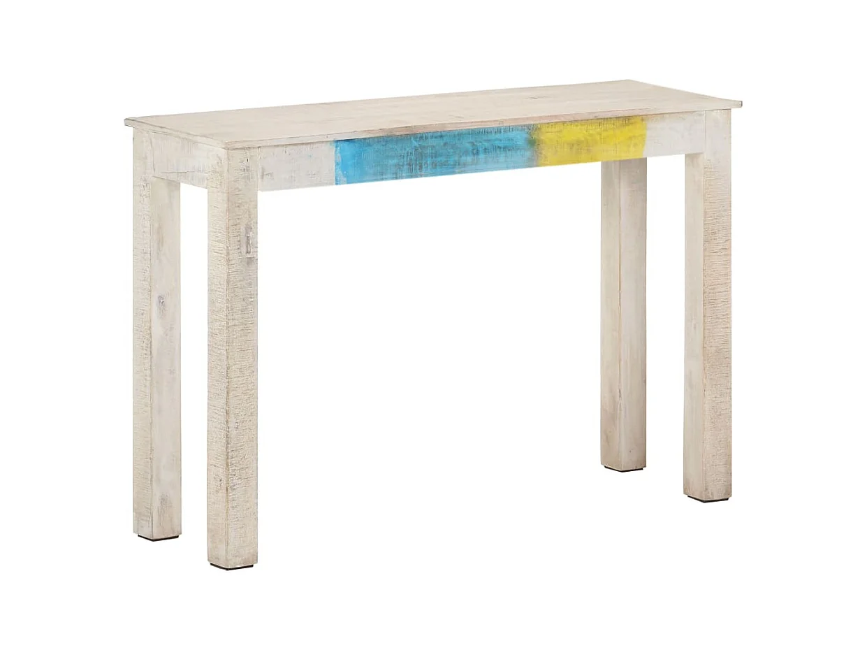 Table console Blanc 115x35x77 cm Bois de manguier brut