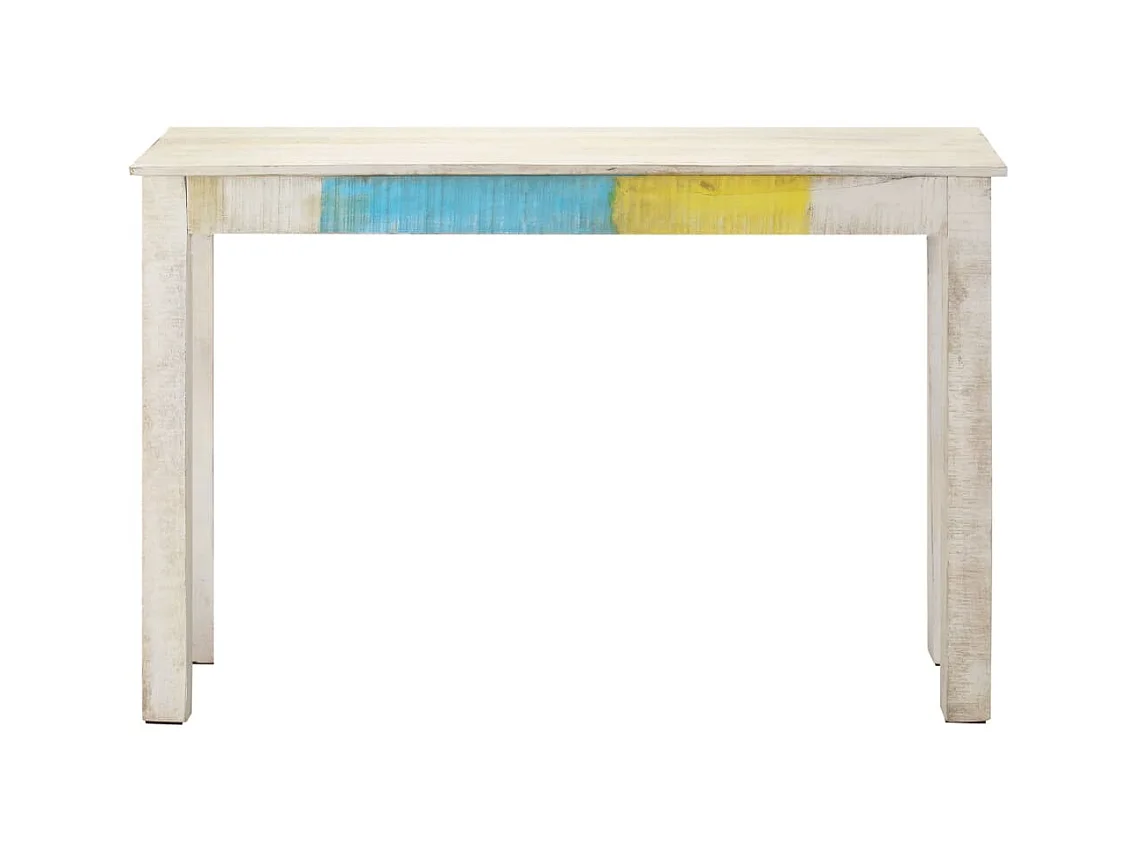 Table console Blanc 115x35x77 cm Bois de manguier brut
