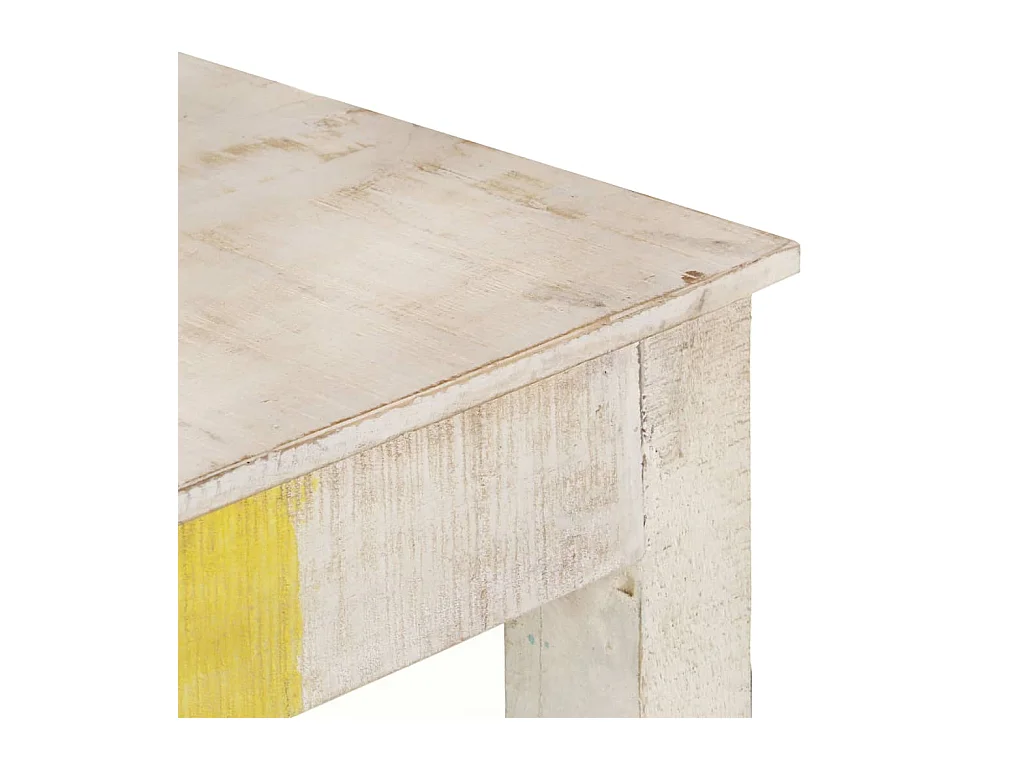 Table console Blanc 115x35x77 cm Bois de manguier brut