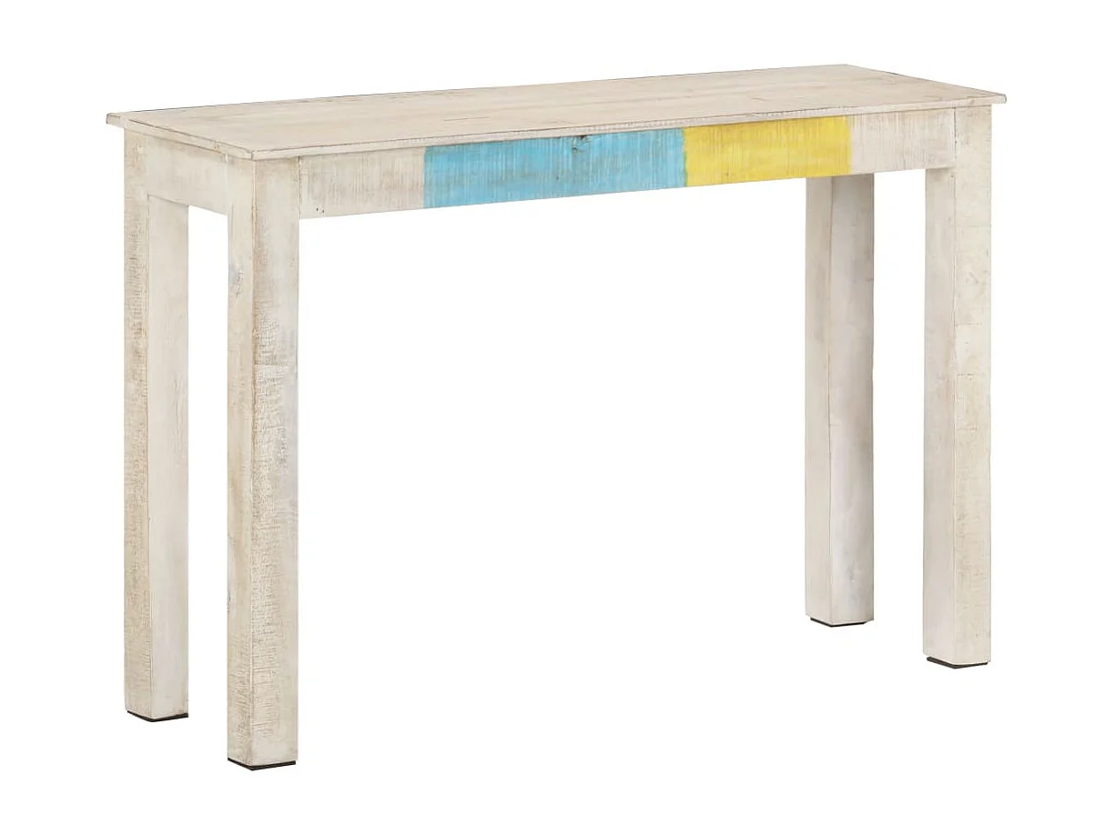 Table console Blanc 115x35x77 cm Bois de manguier brut