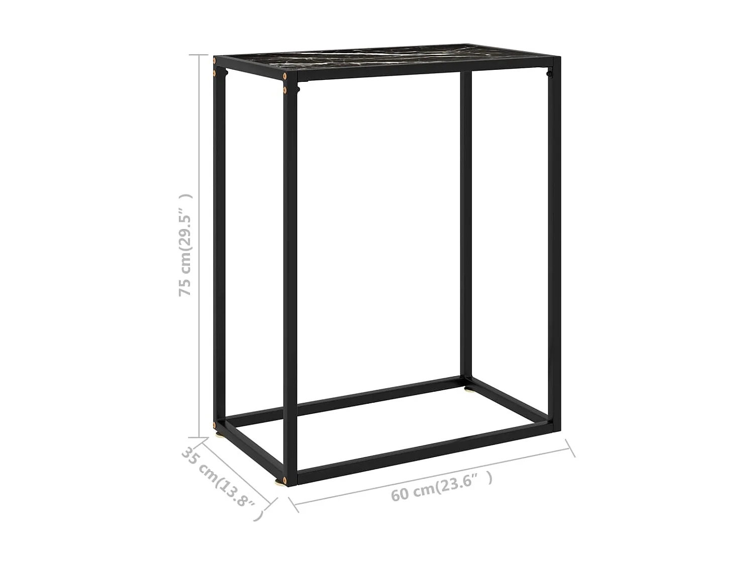 Zwarte consoletafel 60x35x75 cm Gehard glas