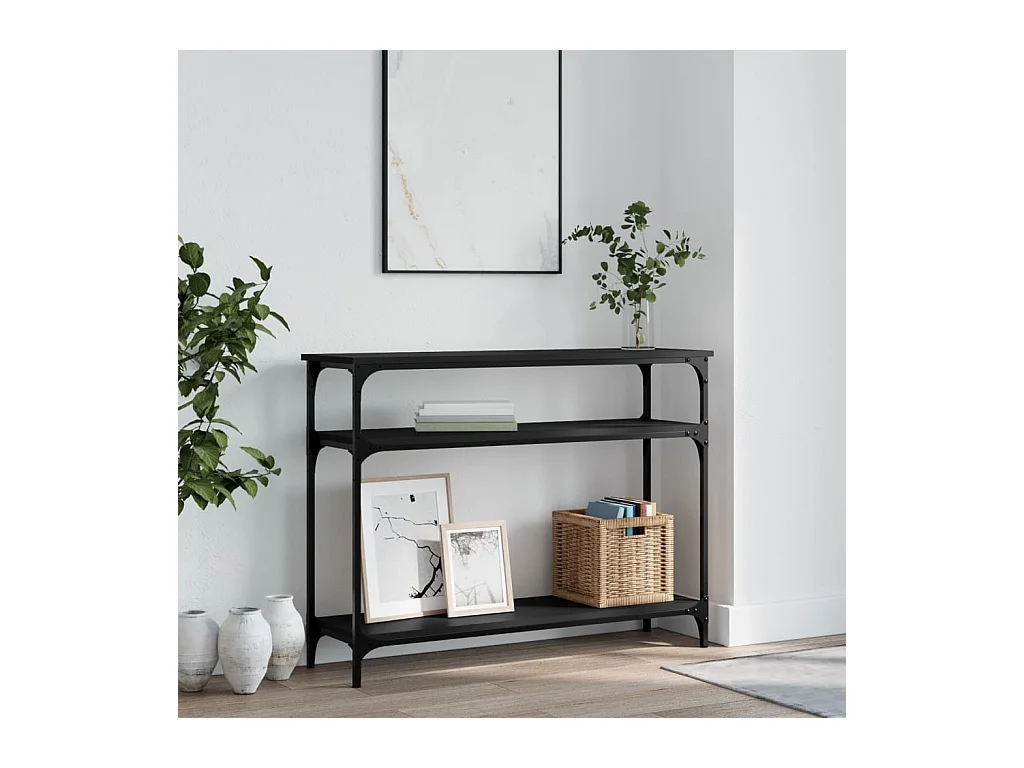 Table console noir 100x29x75 cm bois d'ingénierie