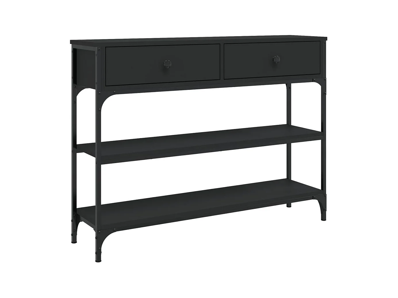 Table console noir 100x25x75 cm bois d'ingénierie