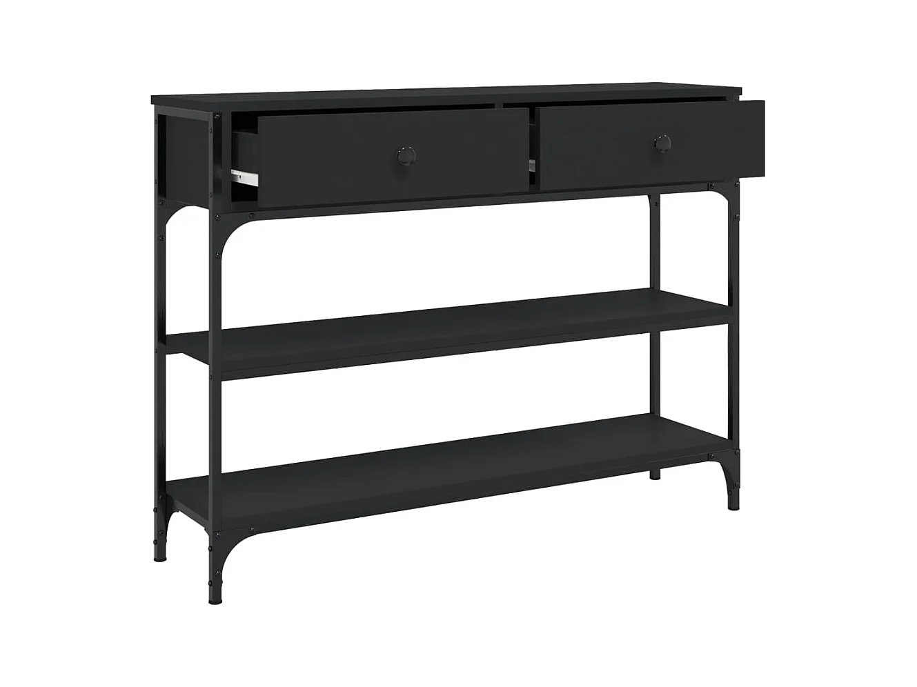 Table console noir 100x25x75 cm bois d'ingénierie