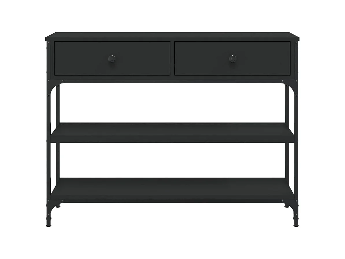 Table console noir 100x25x75 cm bois d'ingénierie
