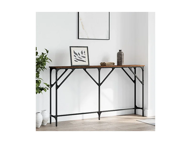 Consolle in rovere marrone 140x23x75 cm in legno ingegnerizzato