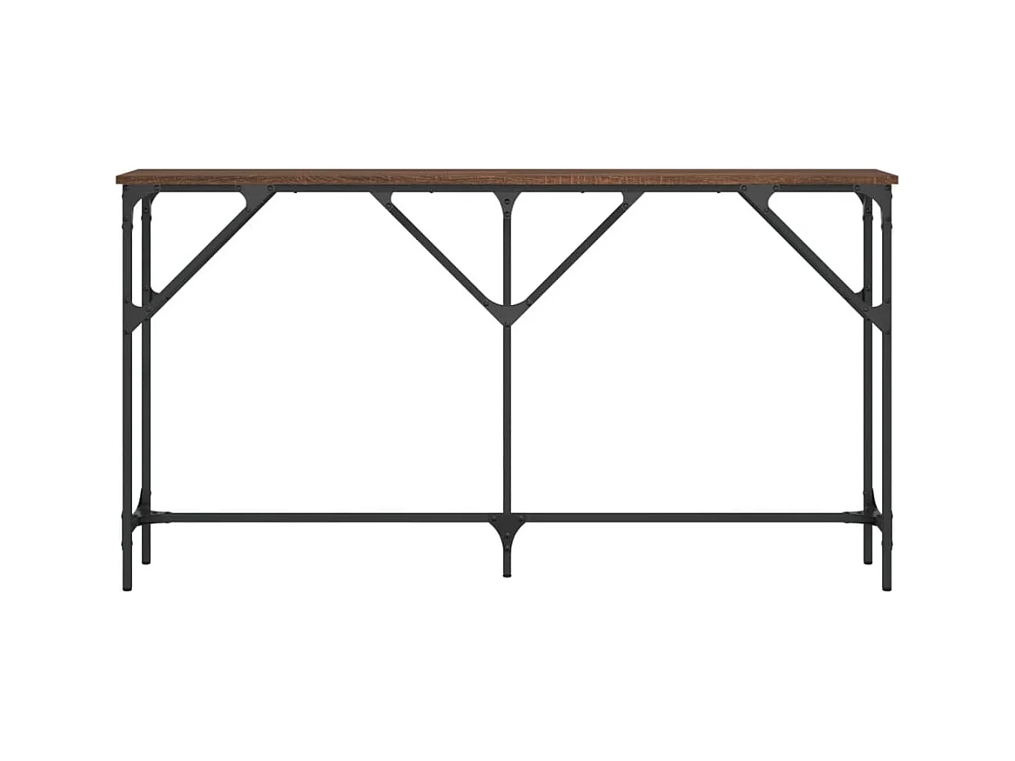 Table console chêne marron 140x23x75 cm bois d'ingénierie