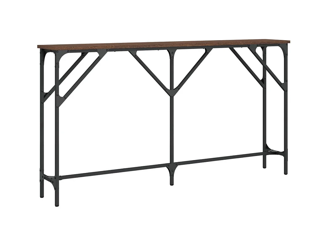 Table console chêne marron 140x23x75 cm bois d'ingénierie
