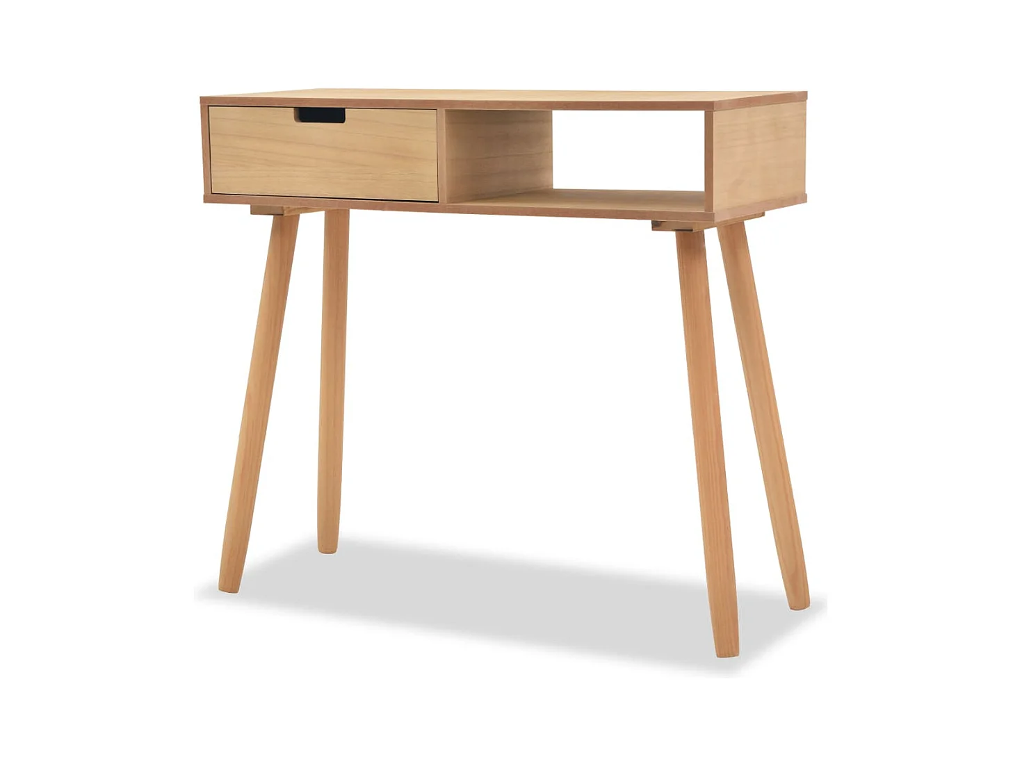 Table console Bois de pin massif 80 x 30 x 72 cm Marron