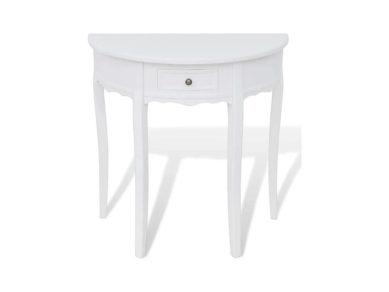 Table console avec tiroir Demi-ronde Blanc