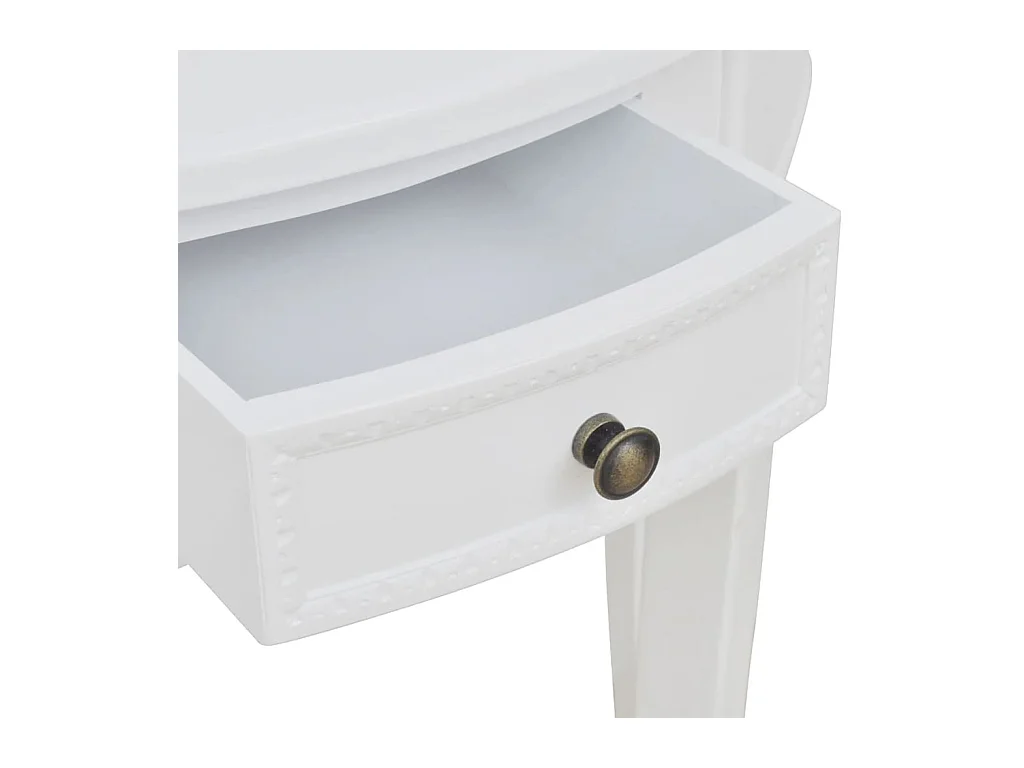 Table console avec tiroir Demi-ronde Blanc