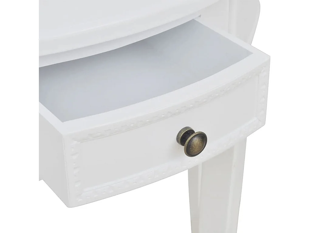 Table console avec tiroir Demi-ronde Blanc