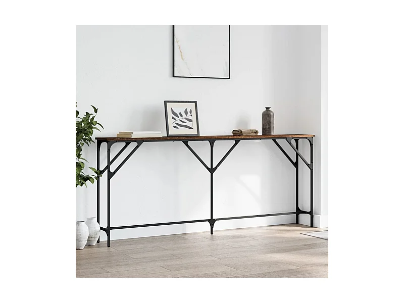 Consolle in rovere marrone 180x23x75 cm in legno ingegnerizzato