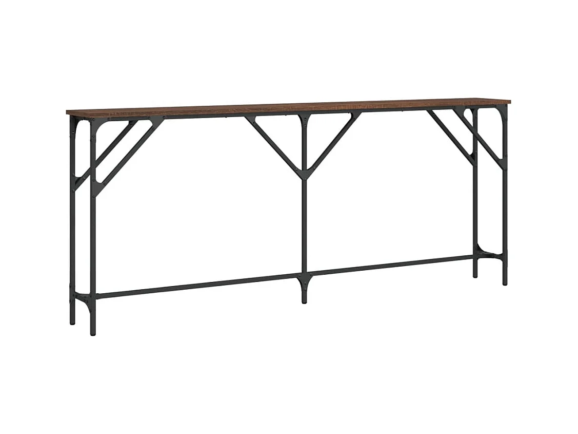 Table console chêne marron 180x23x75 cm bois d'ingénierie