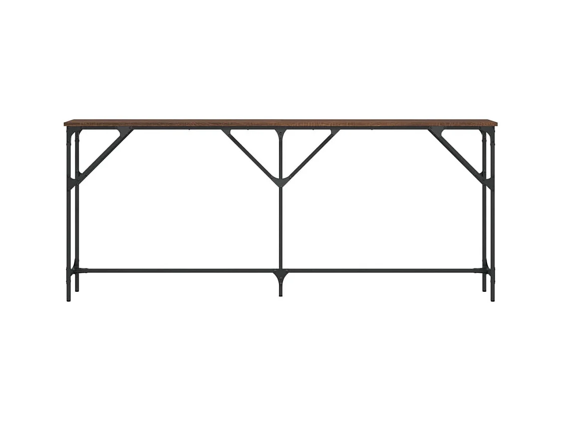 Table console chêne marron 180x23x75 cm bois d'ingénierie