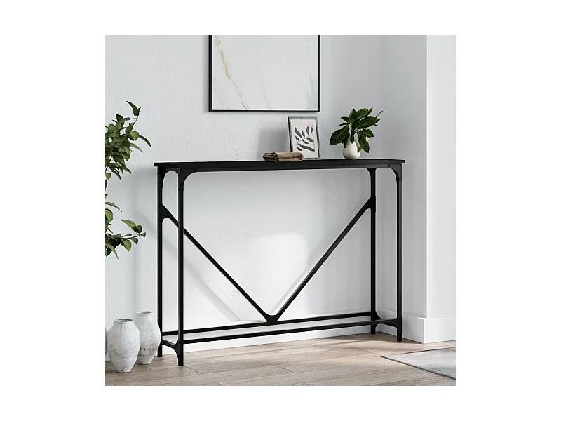 Consolle nera 102x22,5x75 cm in legno ingegnerizzato
