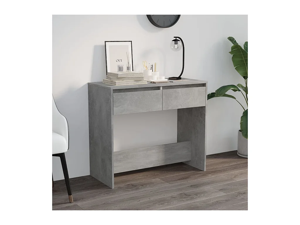Table console gris béton 89x41x76,5 cm bois d'ingénierie