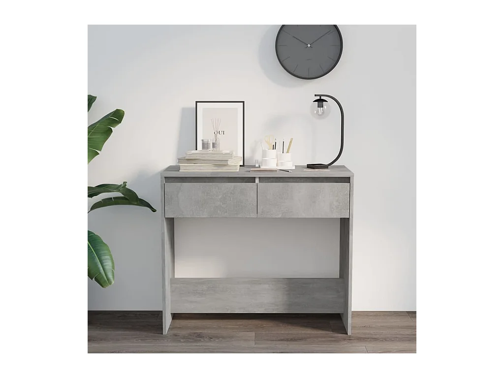 Table console gris béton 89x41x76,5 cm bois d'ingénierie