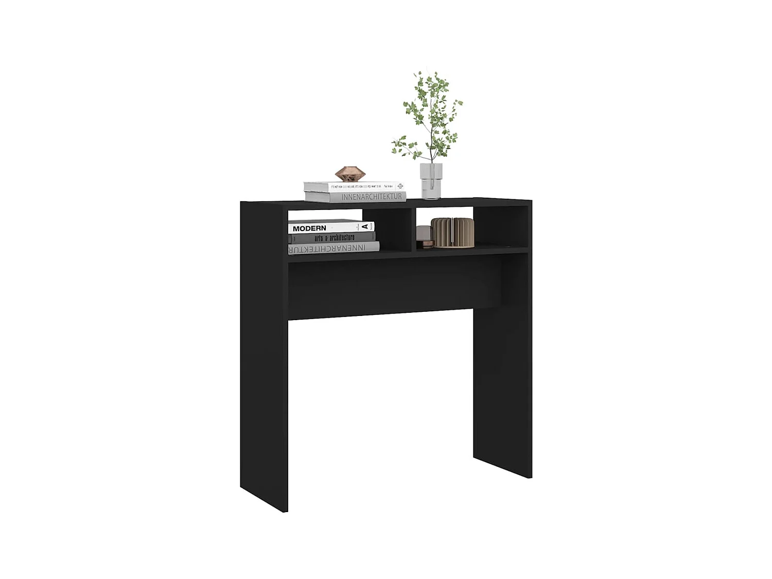 Table console noir 78x30x80 cm bois d'ingénierie