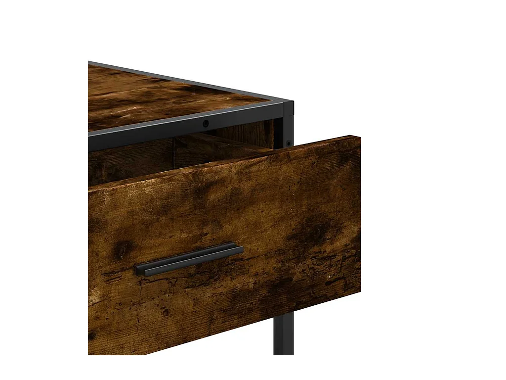 Table console chêne fumé 90x35x80 cm bois d'ingénierie