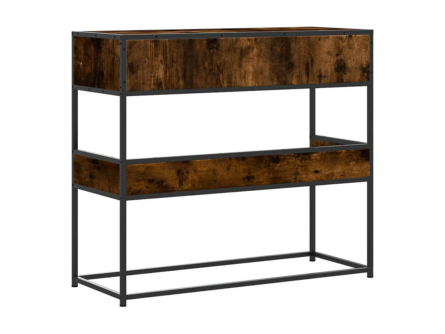 Table console chêne fumé 90x35x80 cm bois d'ingénierie