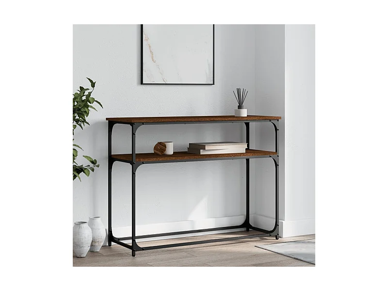 Consolle in rovere marrone 100x35,5x75 cm in legno ingegnerizzato