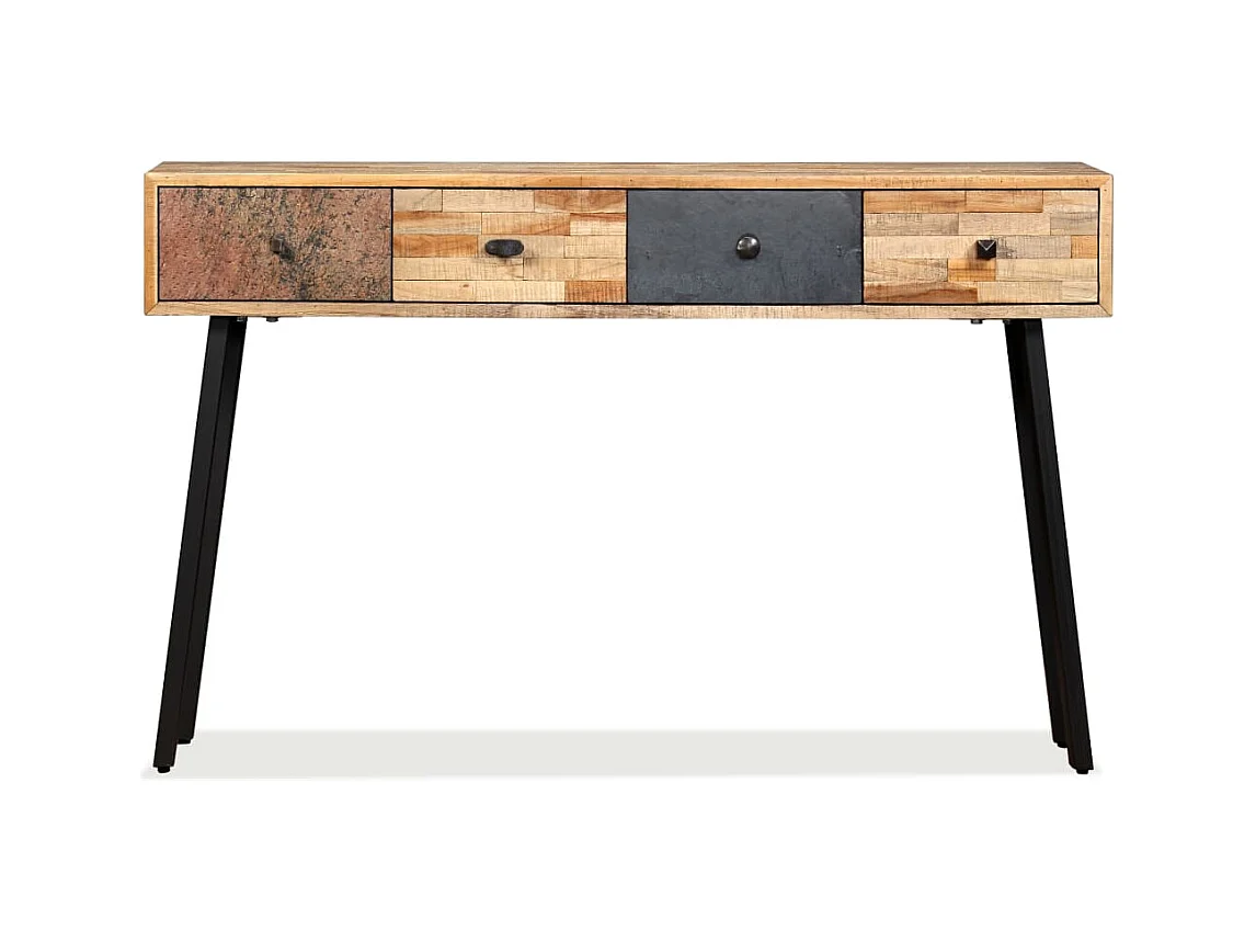 Mesa consola de teca maciza recuperada 120 x 30 x 76 cm