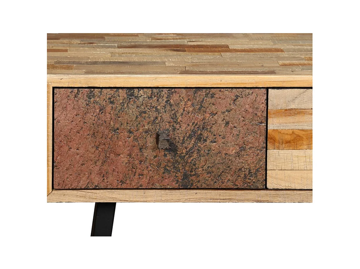 Mesa consola de teca maciza recuperada 120 x 30 x 76 cm