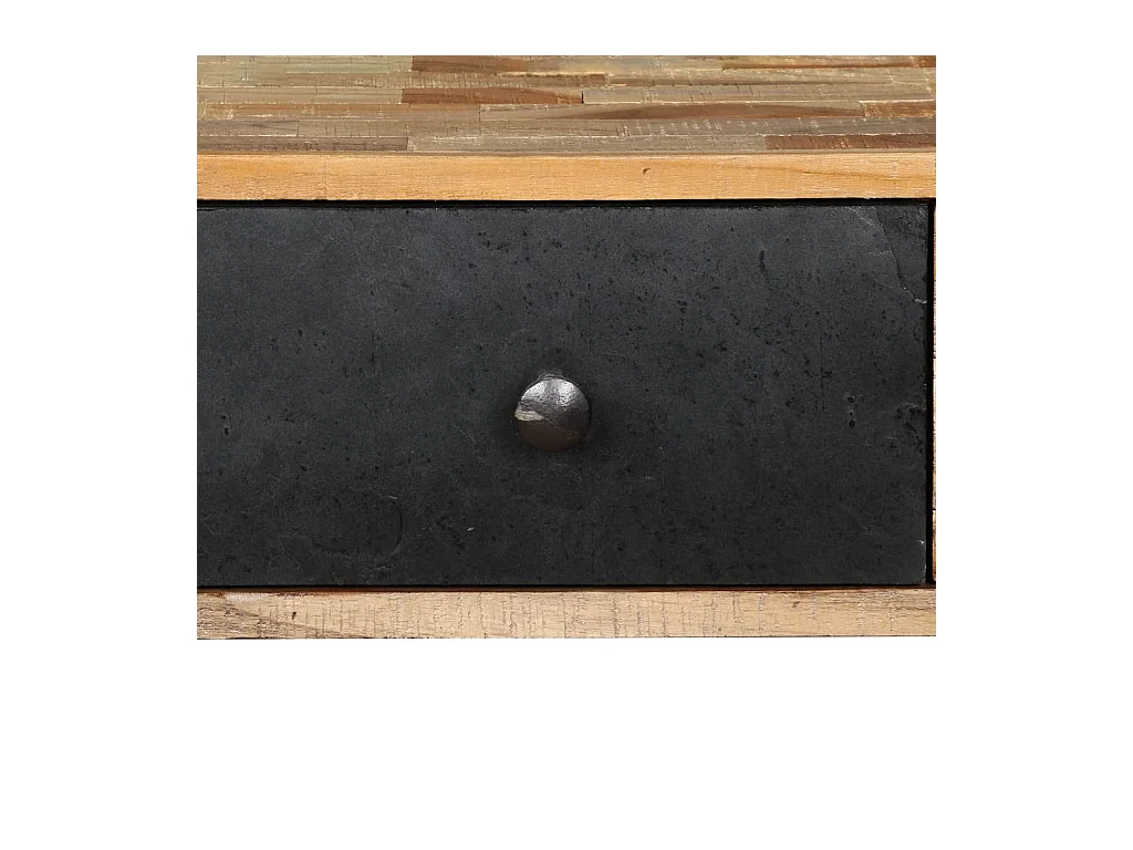 Mesa consola de teca maciza recuperada 120 x 30 x 76 cm