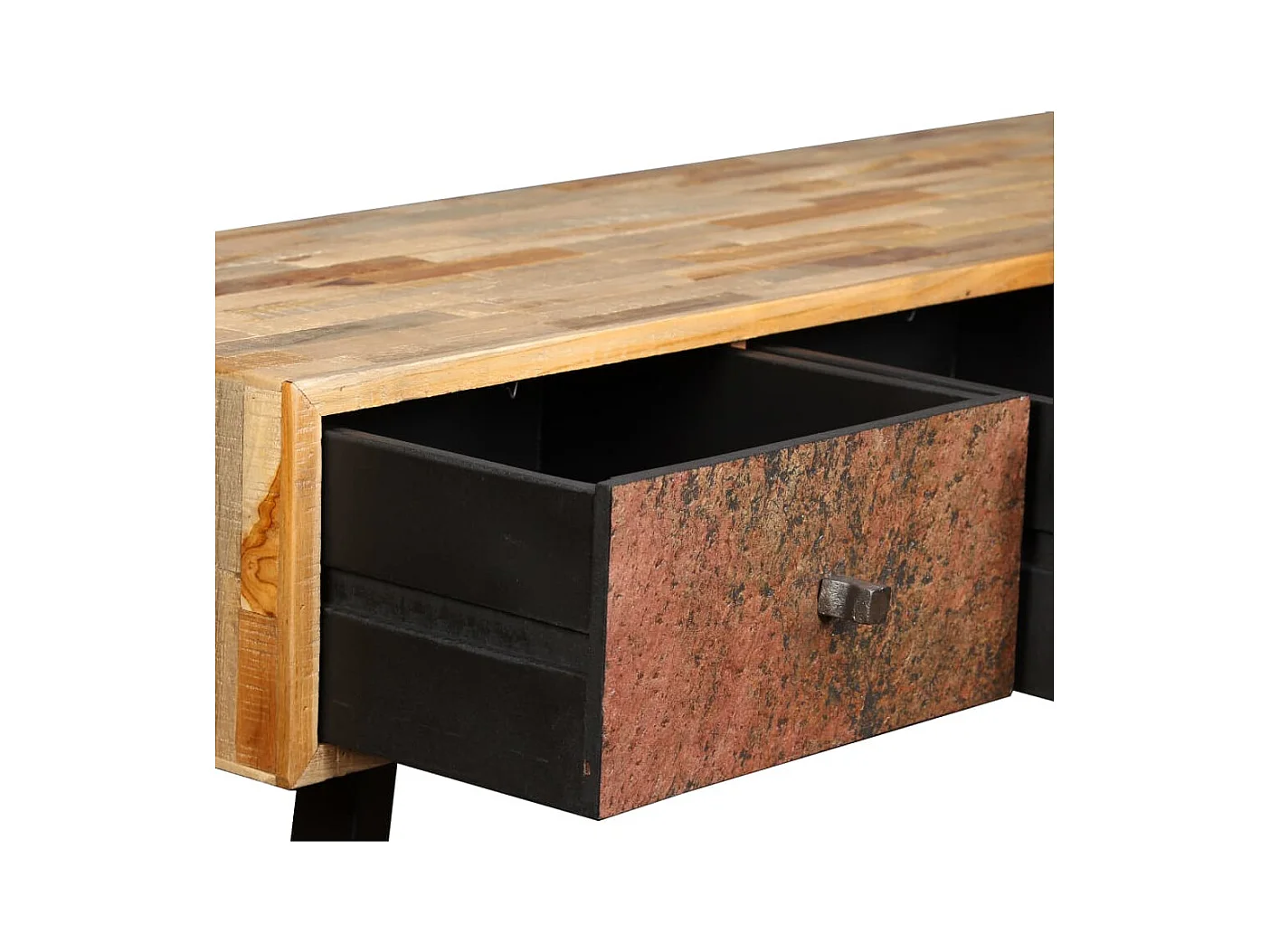 Mesa consola de teca maciza recuperada 120 x 30 x 76 cm