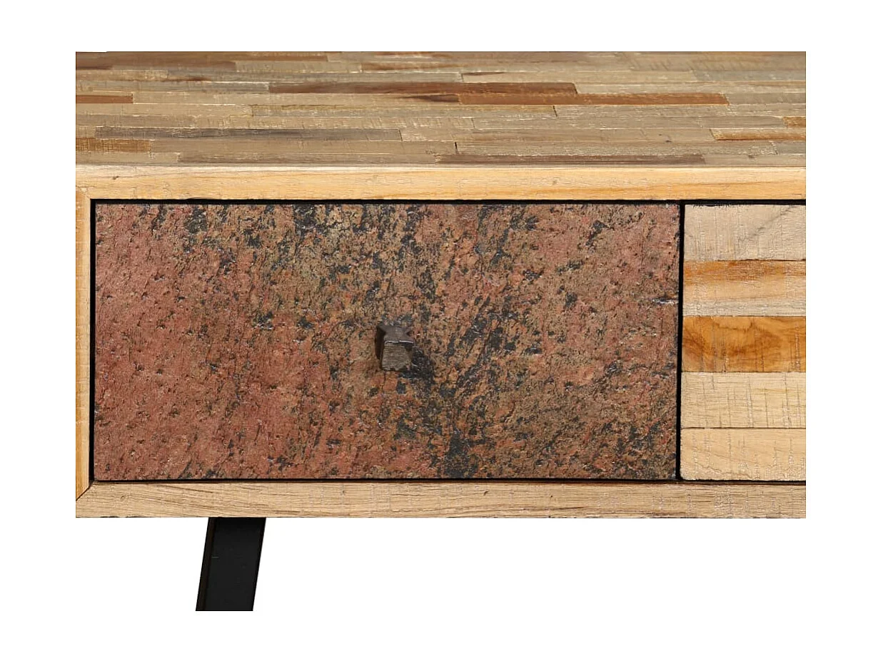 Tavolo consolle in teak massello di recupero 120 x 30 x 76 cm