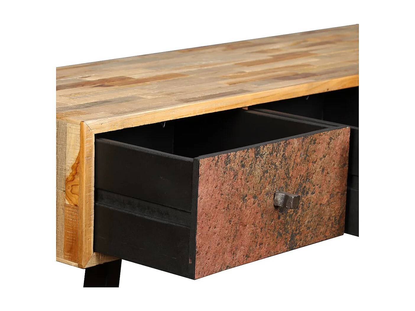 Tavolo consolle in teak massello di recupero 120 x 30 x 76 cm