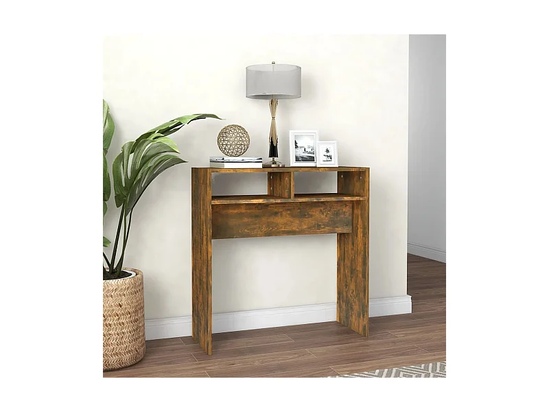 Consolle Rovere affumicato 78x30x80 cm Legno composito