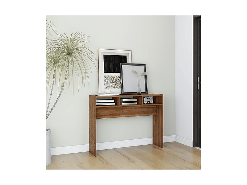 Tavolo consolle Rovere marrone 105x30x80 cm Legno composito