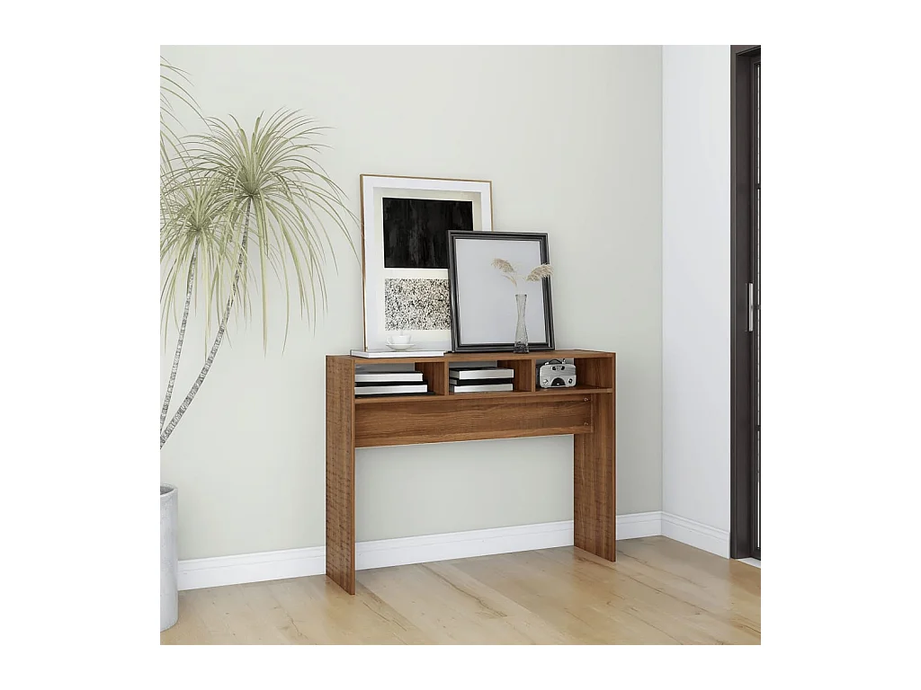 Table console Chêne marron 105x30x80 cm Bois d'ingénierie