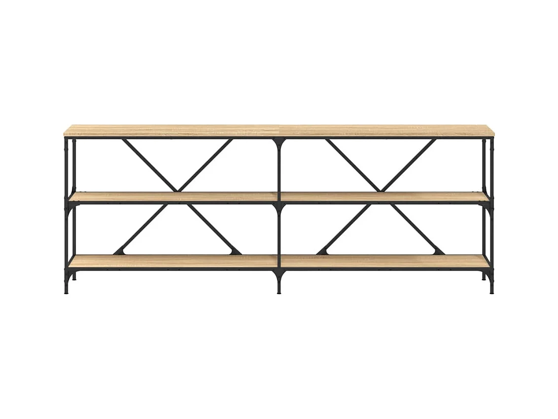 Table console chêne sonoma 200x30x75cm bois d'ingénierie et fer