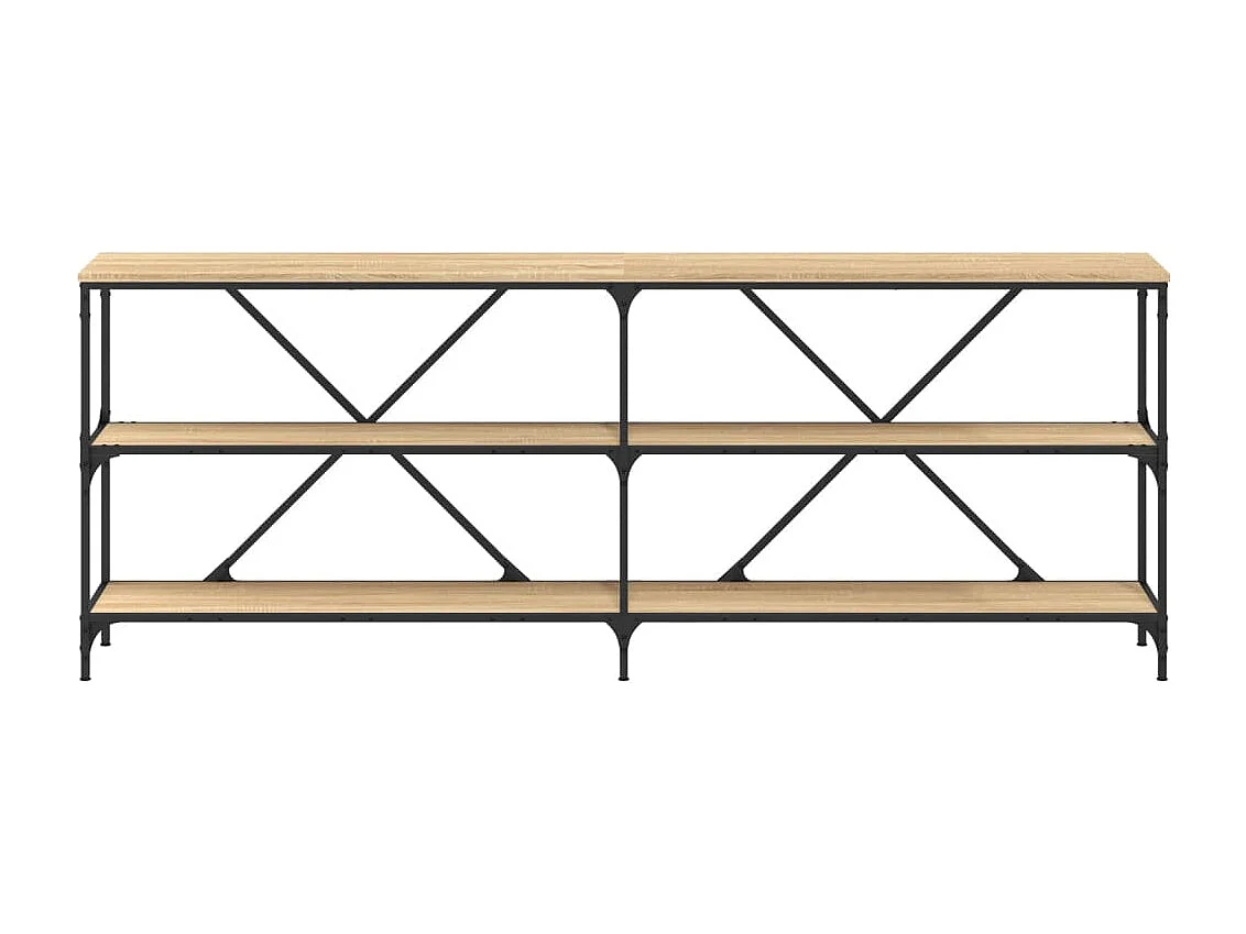 Mesa consola de roble Sonoma 200x30x75cm madera de ingeniería y hierro