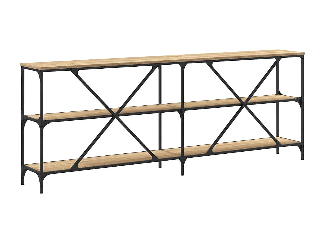 Mesa consola de roble Sonoma 200x30x75cm madera de ingeniería y hierro