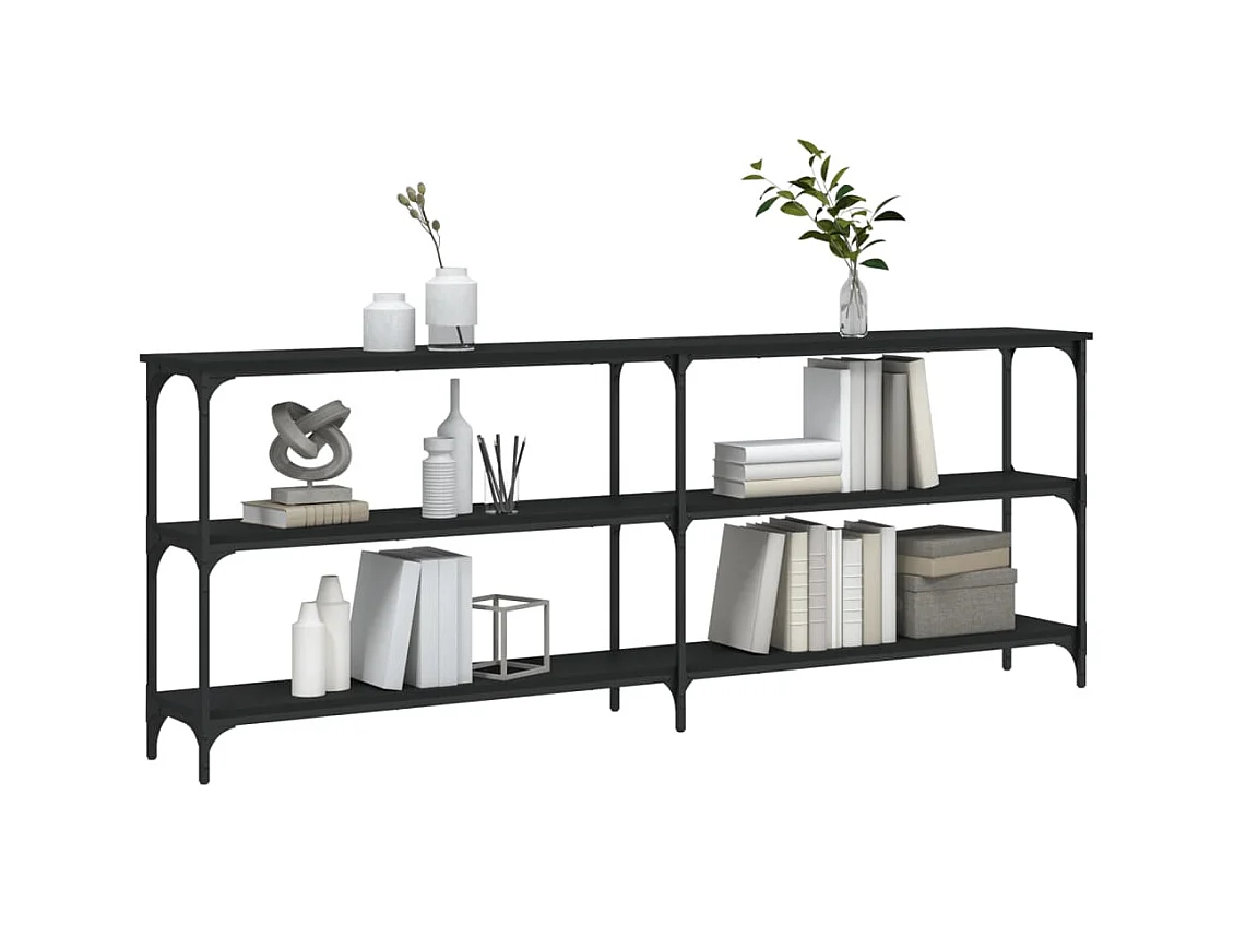 Consolle nera 200x29x75 cm in legno ingegnerizzato