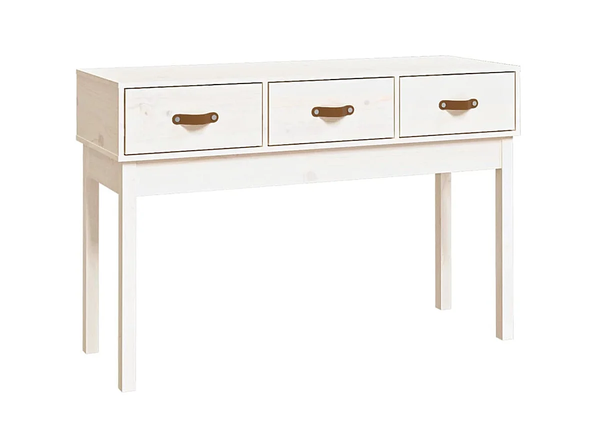 Consoletafel Wit 114x40x75 cm Massief grenenhout