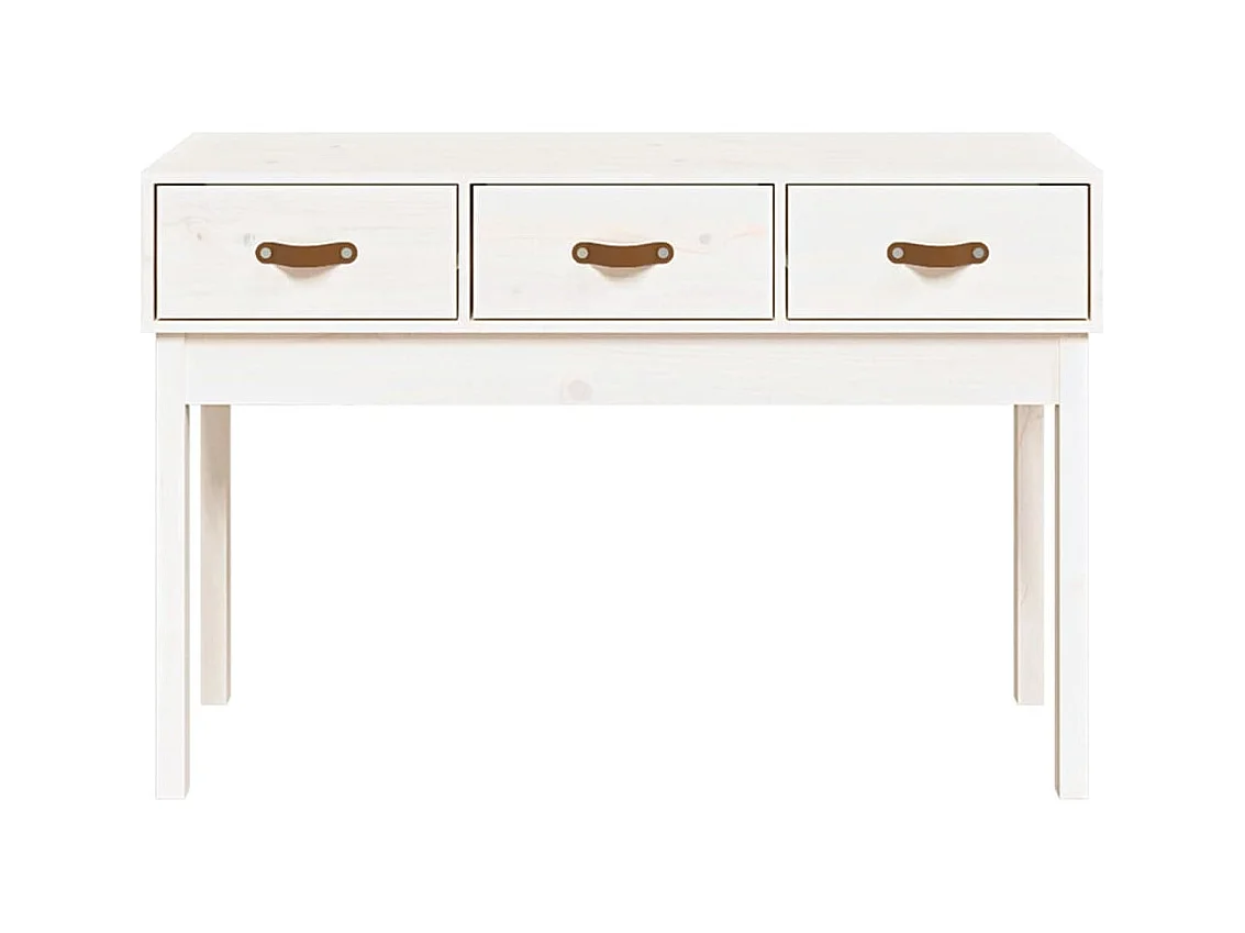 Consoletafel Wit 114x40x75 cm Massief grenenhout