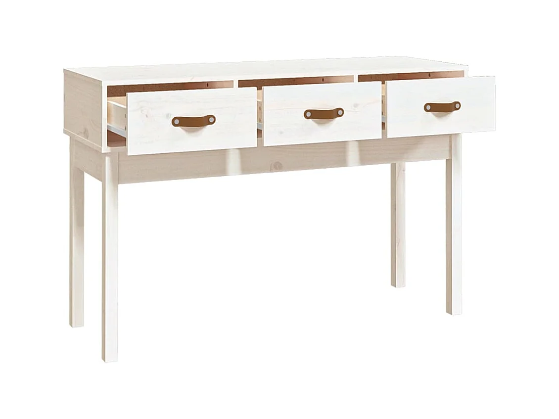 Consoletafel Wit 114x40x75 cm Massief grenenhout