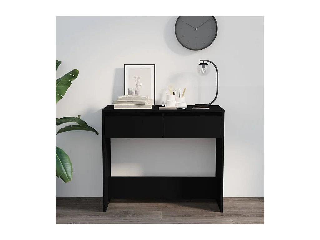 Tavolo consolle Nero 89x41x76,5 cm Acciaio